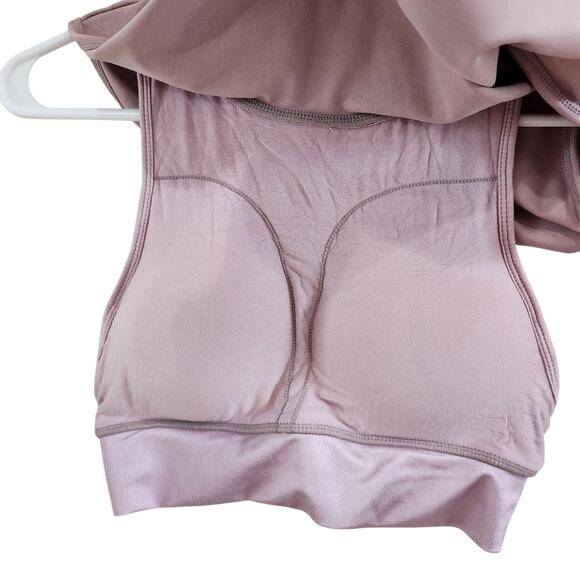 Klassy Network Brami Built In Bra Cropped Tank Top Crew Neck Padded Pink Medium - Picture 5 of 8